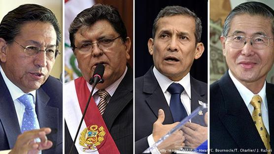 Toledo, García, Humala y Fujimori. Este último en la cárcel por corrupción