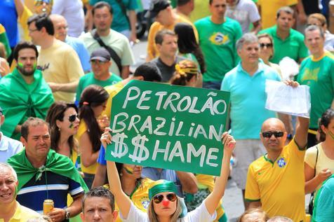 Protesta callejera contra la corrupción en Brasil
