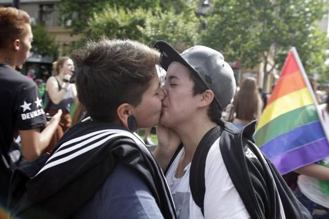 Parada gay de ayer en Santiago