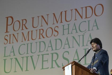 Morales durante su discurso