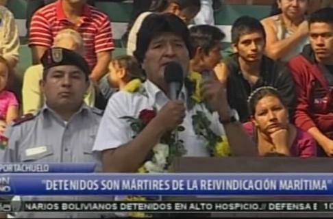 Morales durante su discurso