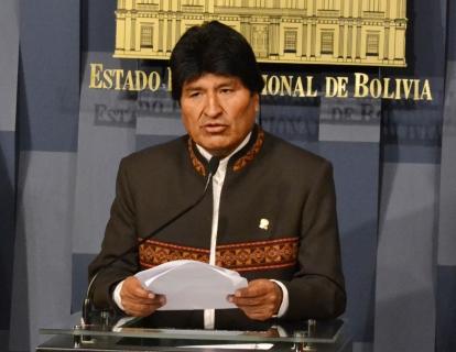 Evo Morales ayer en La Paz