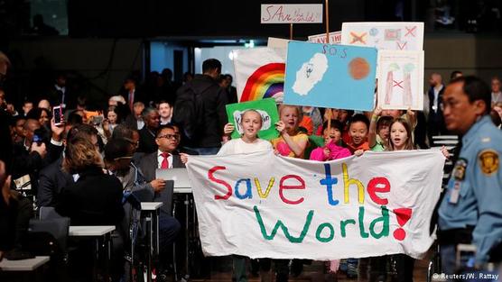 Activistas del cambio climático en Bonn