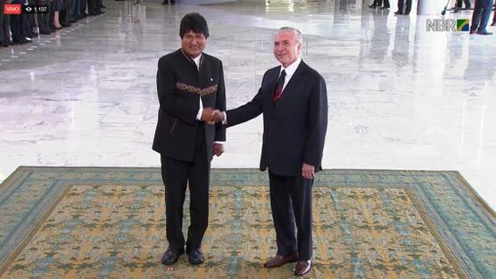 Morales y Temer, ayer en Brasilia