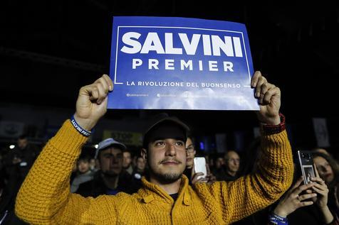 Matteo Salvini, encuentro electoral en Roma (foto: ANSA)