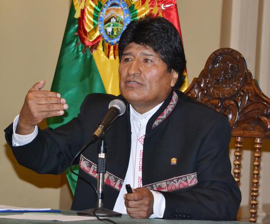 Morales en La Paz, ayer