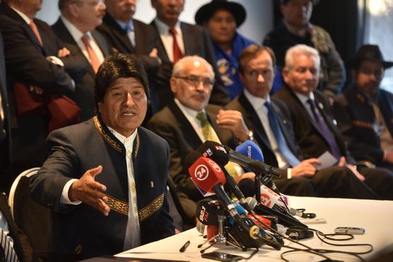 Morales, durante la conferencia de prensa