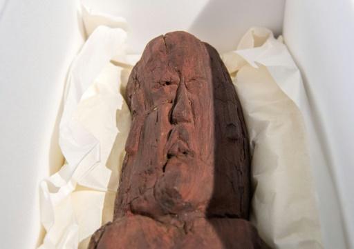 Uno de los dos bustos prehispánicos recuperados por México