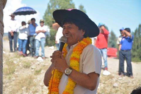 Evo Morales entregó obras en Tarija, ayer