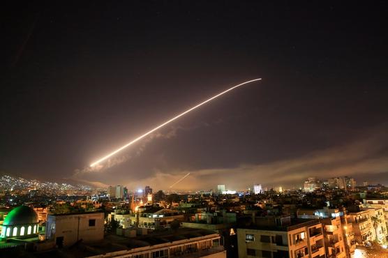 Uno de los misiles sobre Damasco