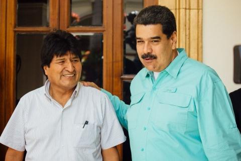 Morales y Maduro ayer en Caracas