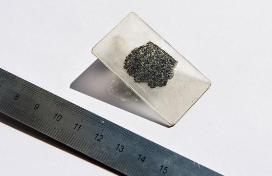Una pequeña porción del meteorito