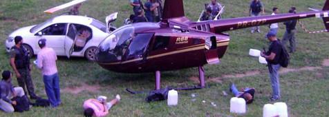 Helicoca, un caso que asombra e impacta en Brasil. El helicóptero que transportaba droga y los detenidos por la policía