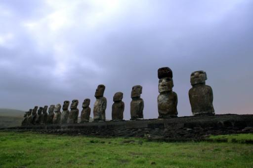 Estatuas de piedra de la cultura Rapa Nui, en Isla de Pascua