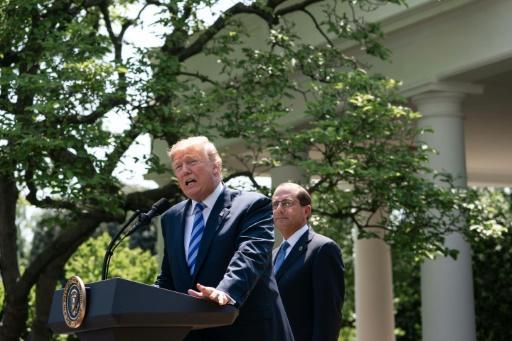 Donald Trump, anuncia, junto al secretario de Sanidad, Alex Azar, el plan 