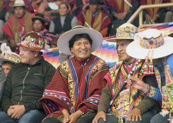 Evo Morales en el IX Consejo Nacional de Ayllus y Markas del Qullasuyu.