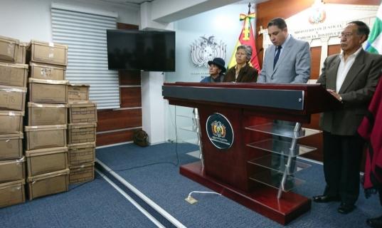 El ministro de Justicia, Hector Arce, ayer en La Paz