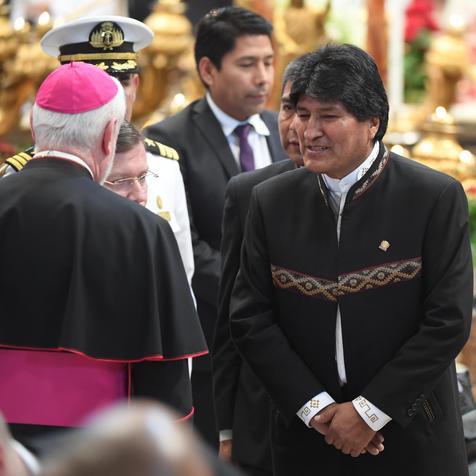 Evo Morales en el Vaticano (foto: ANSA)