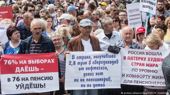 Jubilados rusos movilizados el domingo pasado