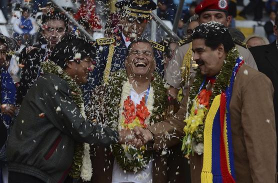 Morales Correa y Maduro festejan trinfo electoral del venezolano