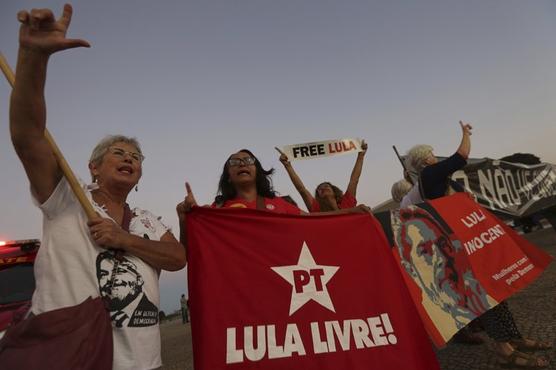 Partidarios del PT en una manifestación en Brasilia