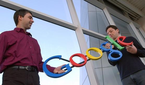 Los cofundadores de Google, Larry Page, izquierda, y Sergey Brin 