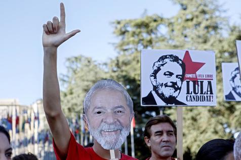 Los seguidores de Lula en manifestación