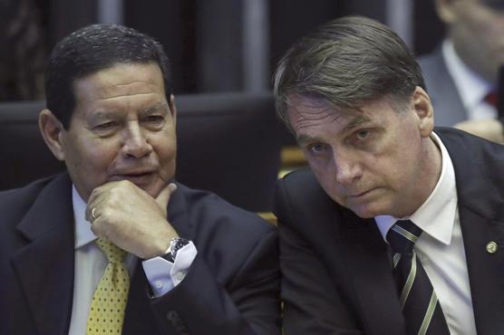 Jair Bolsonaro y su vicepresidente, el general Hamilton Mourao