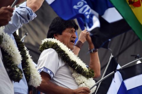 Morales durante un acto en Irupana, ayer