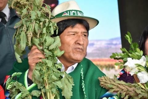 Morales en Oruro, ayer
