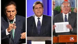 Los expresidentes Alejandro Toledo, Alan García y Pedro Pablo Kuczynski.