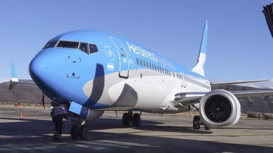 Aerolíneas Argentinas tiene actualmente cinco aviones modelo Boeing 737 MAX 8