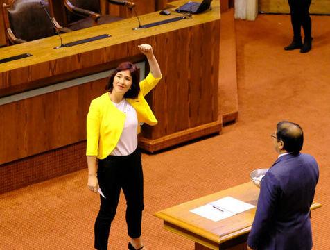 Catalina Pérez, presidenta del partido Revolución Democrática (imagen publicada en las redes sociales). (foto: Ansa)