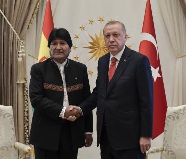 Morales y Erdogán en Ankara, ayer