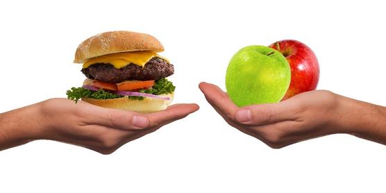 Comida saludable vs comida chatarra
