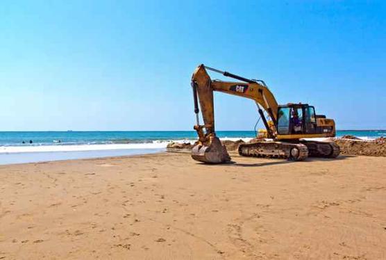 Extracción de arenas en playa