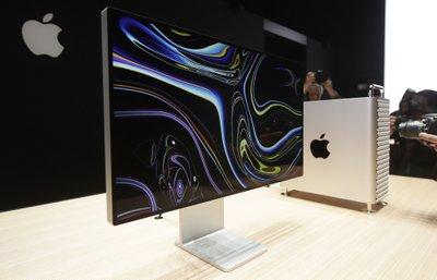 Monitor de una Mac Pro en exhibición en el puesto de Apple en la Worldwide Developers Conference en San José, California. 