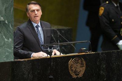 Bolsonaro hablando ante la Asamblea General de las Naciones Unidas