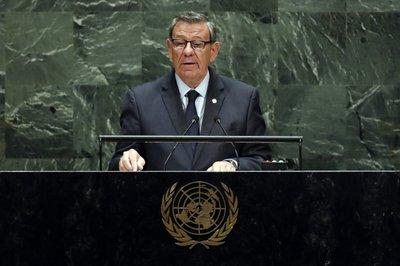 Rodolfo Nin Novoa, se dirige a la sesión de la Asamblea General de las Naciones Unidas, ayer