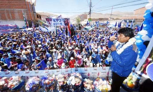 Evo Morales, ayer en Challapatata