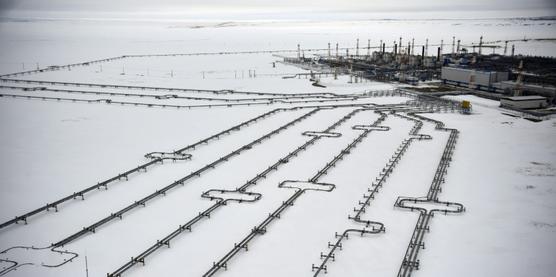 Los gasoductos que conectan con el yacimiento de Bovanenkovo, en la península ártica rusa de Yamal