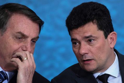 Jair Bolsonaro y Sergio Moro (foto: ANSA)