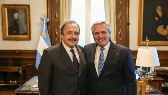 Alberto Fernández junto a Alfonsín