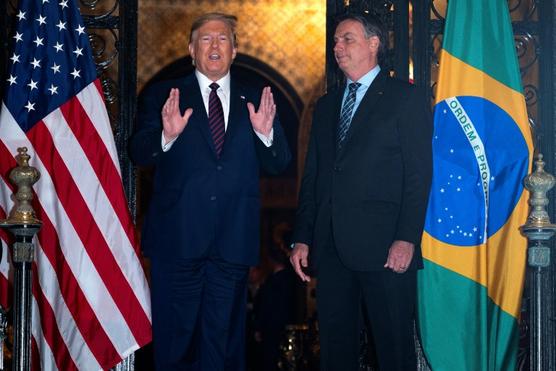 Trump y el servil de Bolsonaro el sabado en Miami