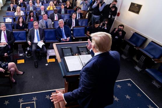 Donald Trump durante una conferencia de prensa