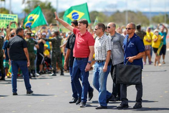Bolsonaro durante el acto del domingo