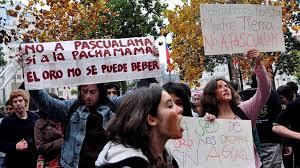 Protestas de ambientalistas contra el proyecto Pascua Lama 