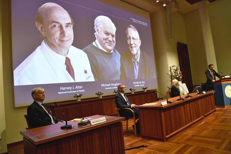Anuncio virtual del Premio Nobel de Medicina 2020 (foto: ANSA)