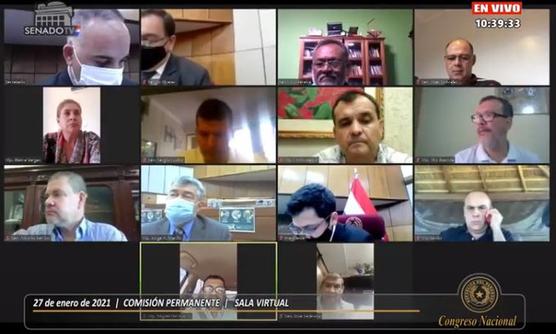 Diputados paraguayos en sesión virtual