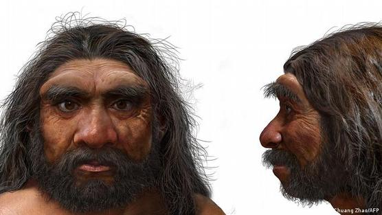 Impresión artística de la especie humana recientemente descrita "Homo longi".